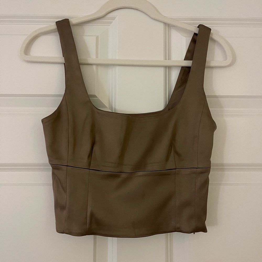 WILFRED SATIN BUSTIER TOP